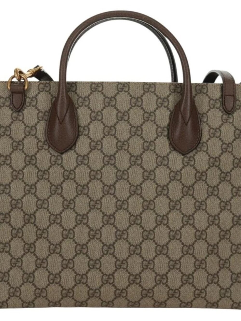 GUCCI GG Supreme Donald duck Hand Bag PVC 2way Beige Gold 648134 Auth 161733SAM - Picture 3 of 14